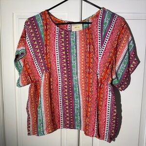 Anthropologie Maeve Milla Maeve Printed Top M Retail‎ $88